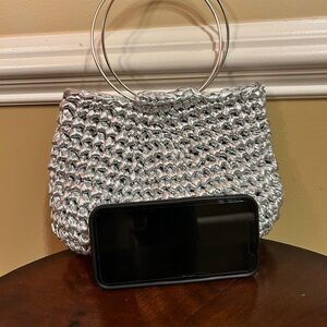 Silver Metallic Women's Handbag